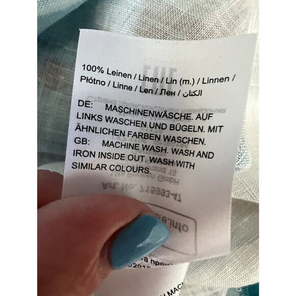 SELECTION ULLA POPKEN Plus 100% Linen Hawaiian Floral Blouse Midi Dress - Picture 12 of 16